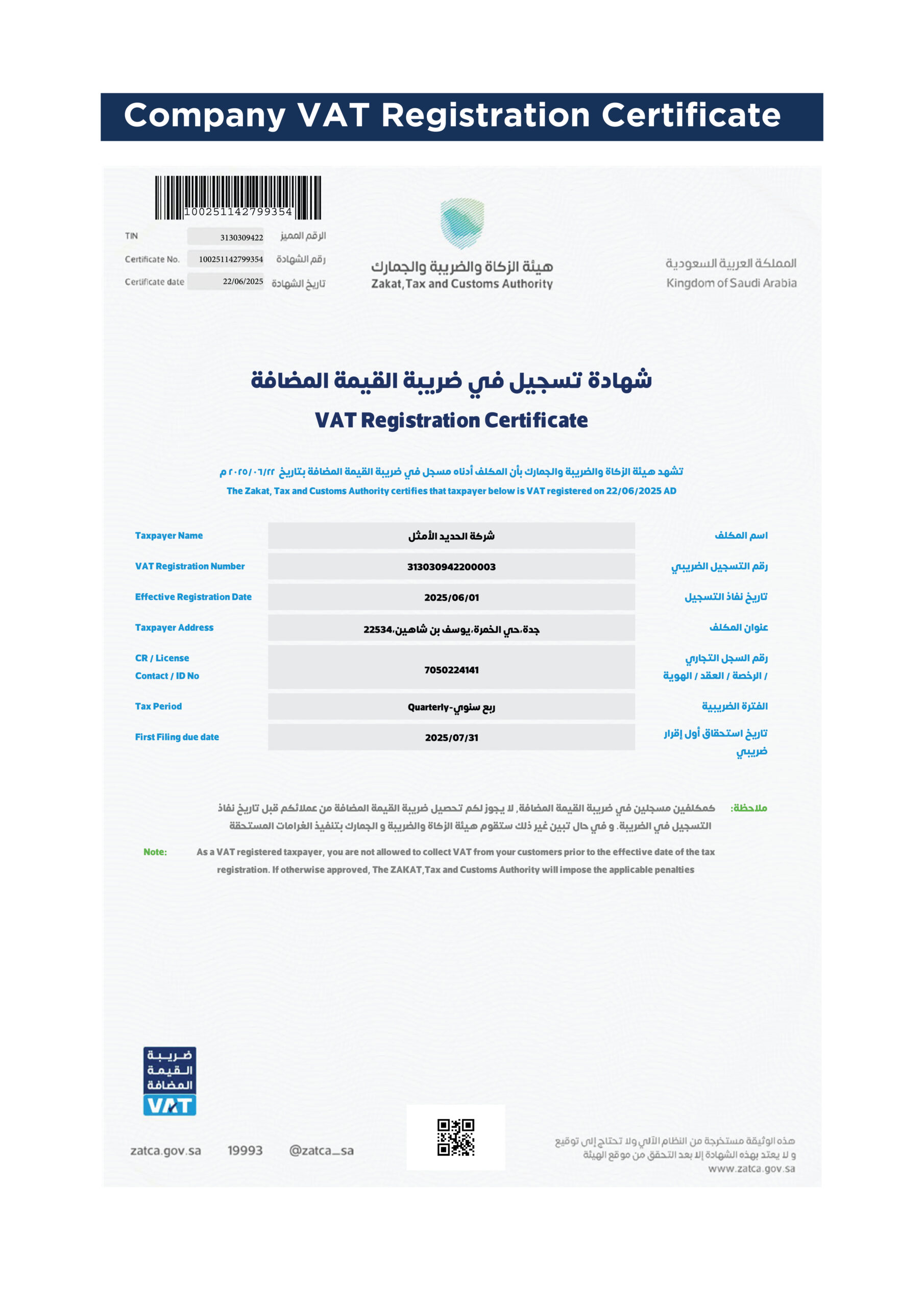 Certificate 2